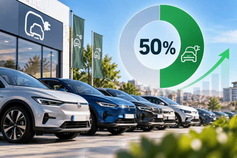 50% de Quota no Mercado de Veículos Elétricos